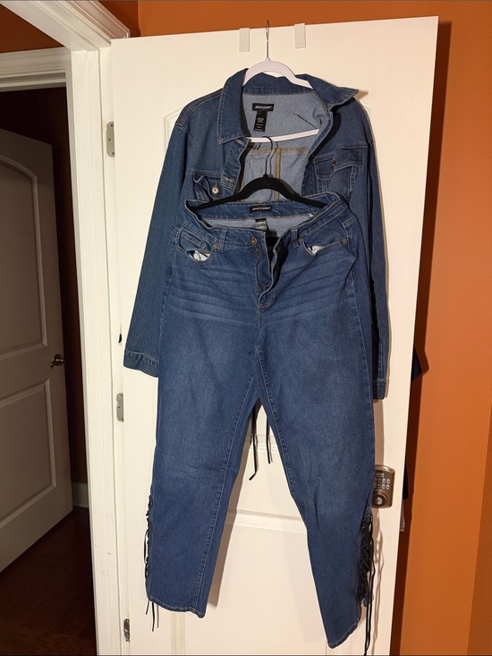 Ashley Stewart Denim - Denim Jacket and Jeans Set - Blue Women's Jeans